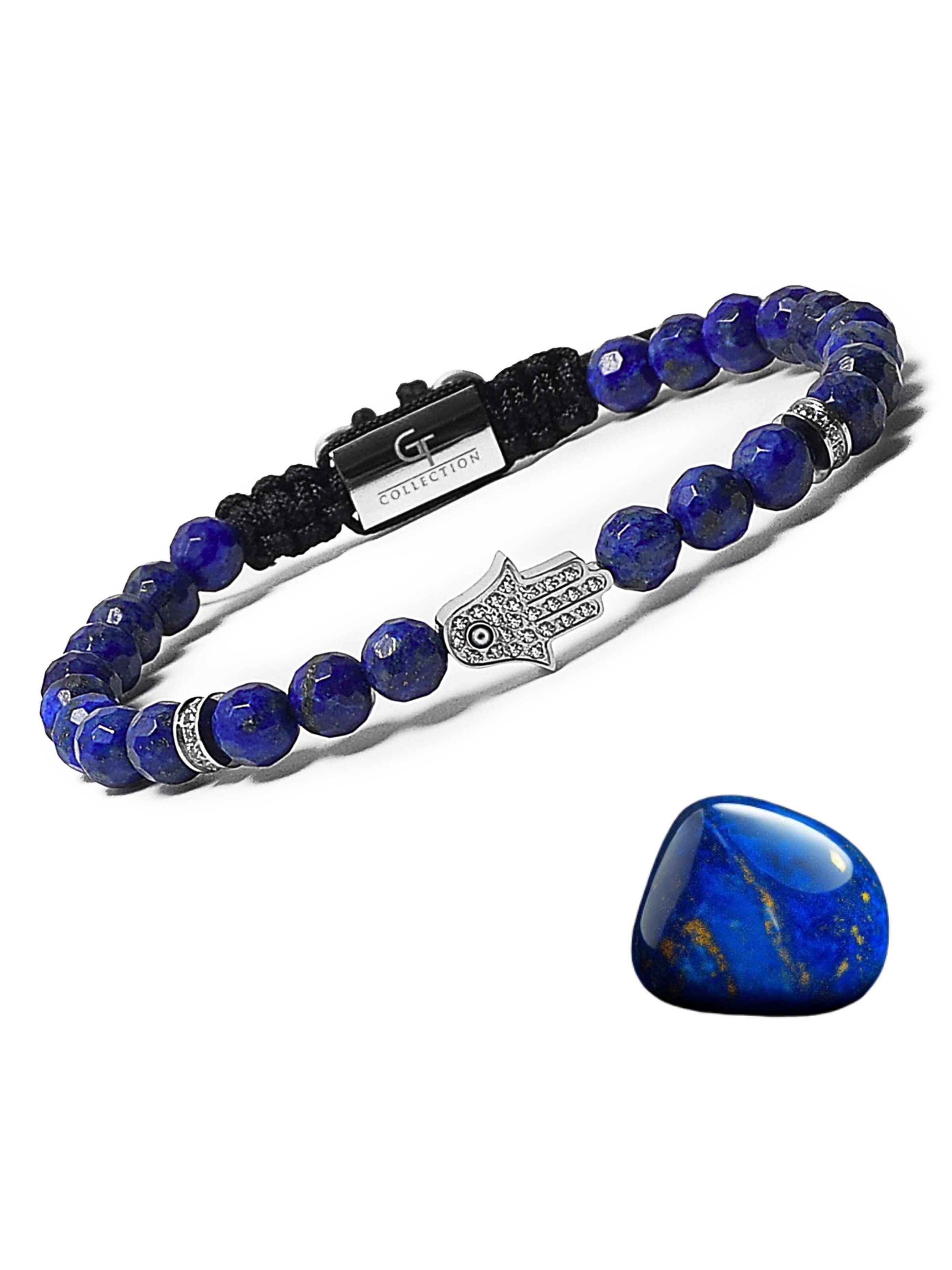GT Collection - Pulsera 'Hamsa Hand' en azul: frente