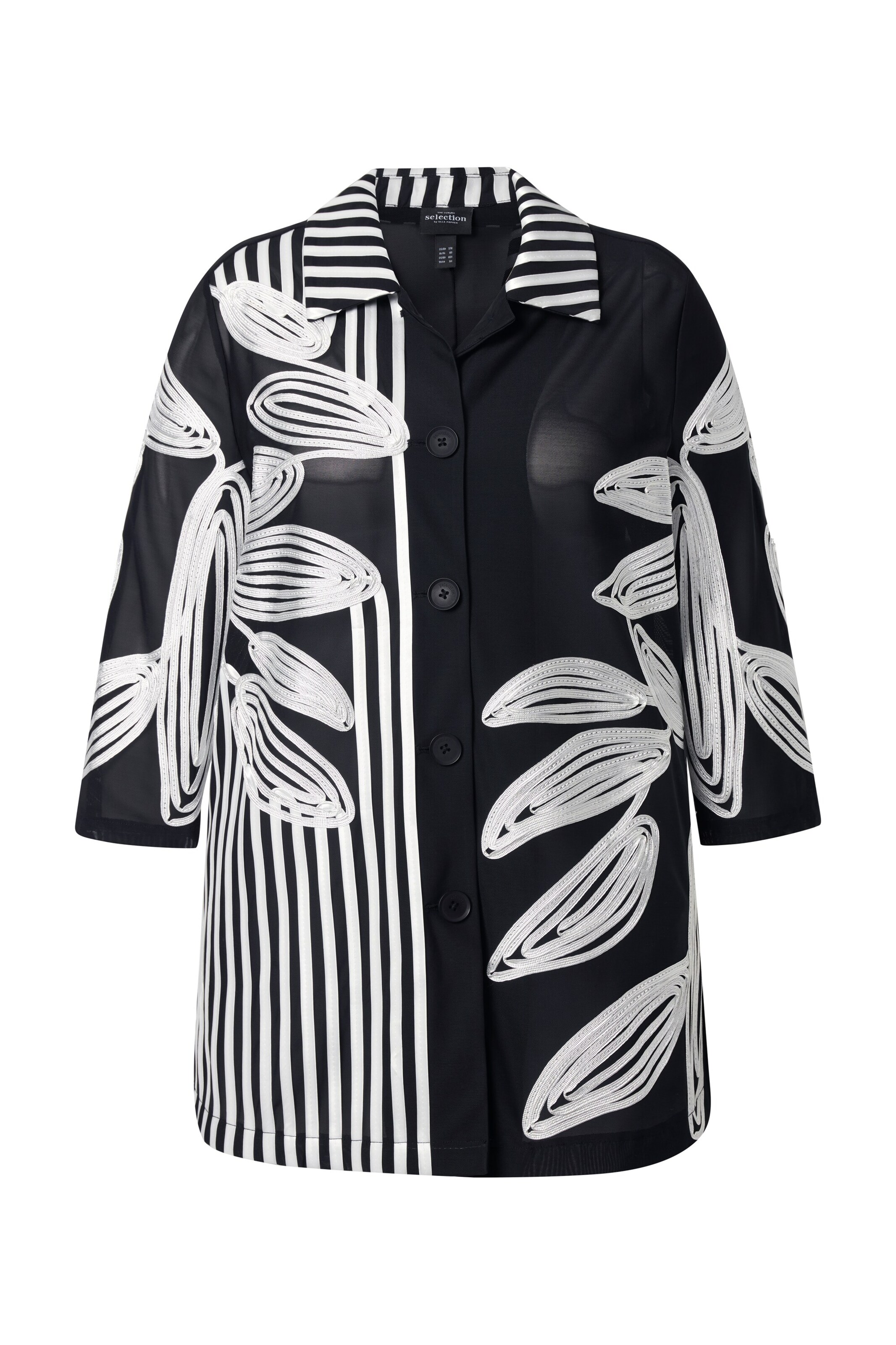 Ulla Popken Blouse in de kleur Zwart / Wit, Productweergave