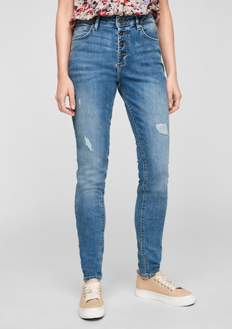 QS Skinny Jeans i blå: forside