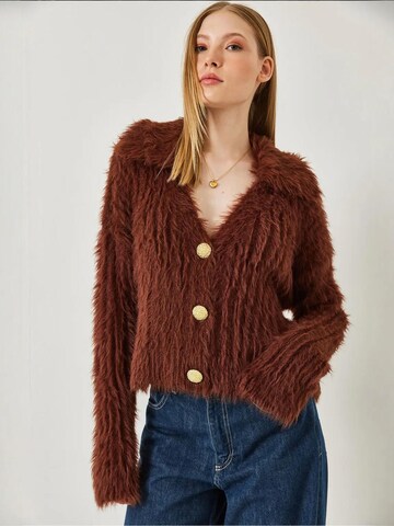 Bianco Lucci - Casaco de malha em castanho