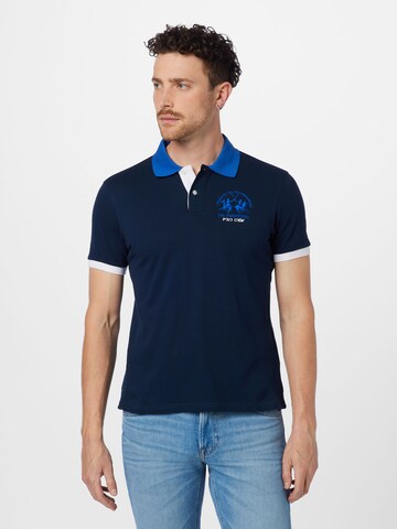 La Martina T-shirt i blå: framsida
