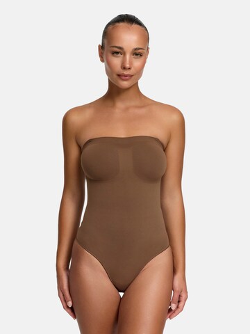 cfab (formerly creamy fabrics) Shapingbody 'Trägerloser Bodysuit Sculpting Shapewear mit Slip'‌‌‌‌‌‌‌‌‌‌ in Braun