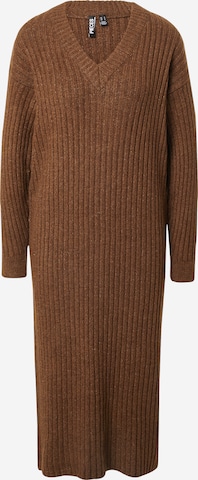 PIECES Knitted dress 'ILLA' in Brown: front
