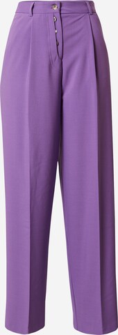 TOPSHOP Regular Trousers with creases in Purple: front
