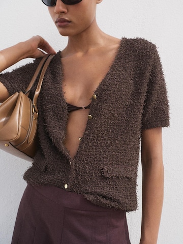 MANGO Knit cardigan 'CAMILA' in Brown