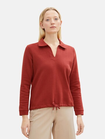 TOM TAILOR Μπλούζα φούτερ σε κόκκινο: μπροστά