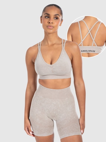 Bustier Haut de sport Smilodox en marron : devant