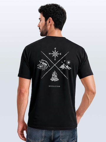 Neverless Shirt 'Nature Compass' in Black