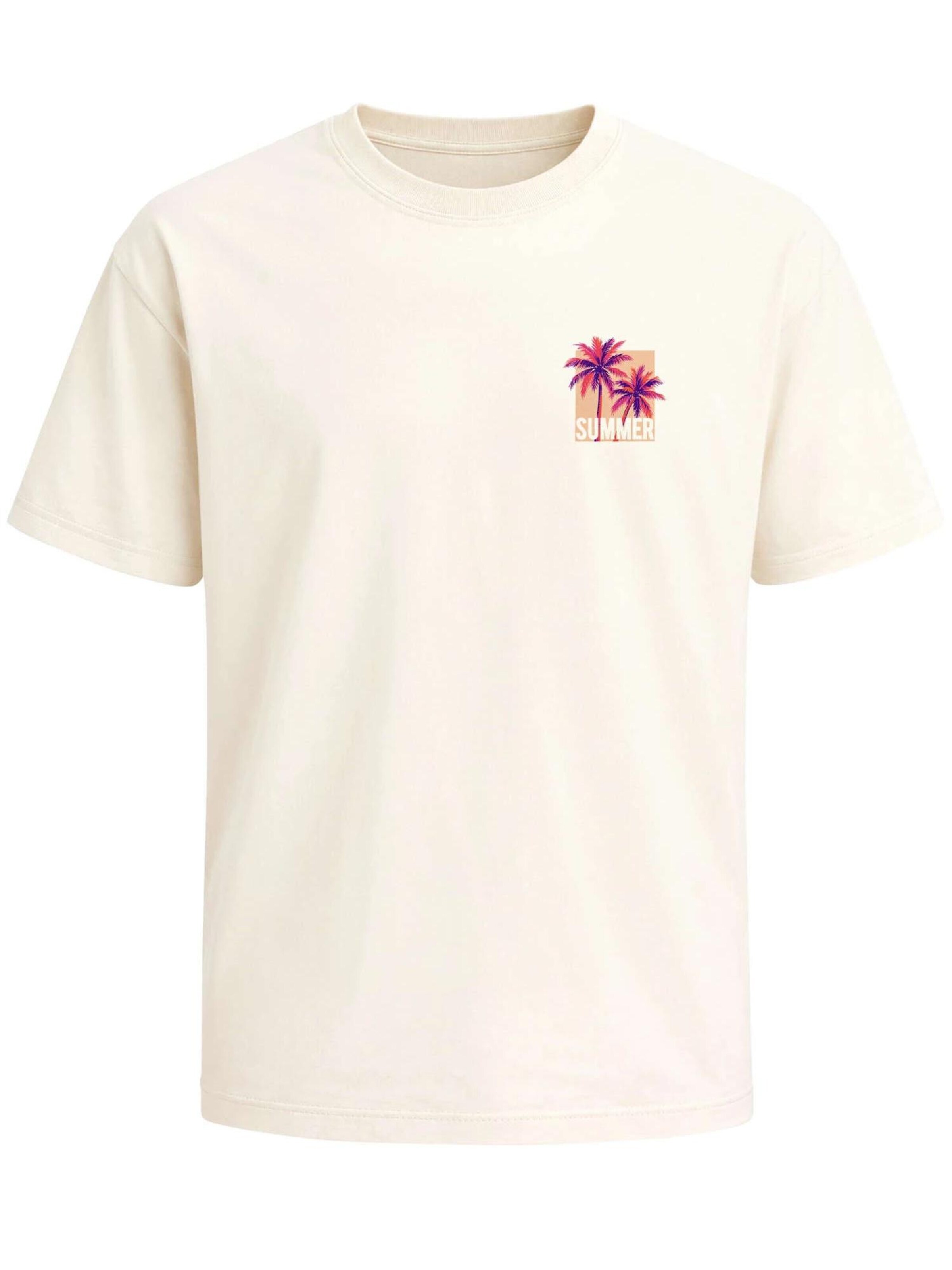 Neverless Shirt 'Palms Summer' in Beige: front