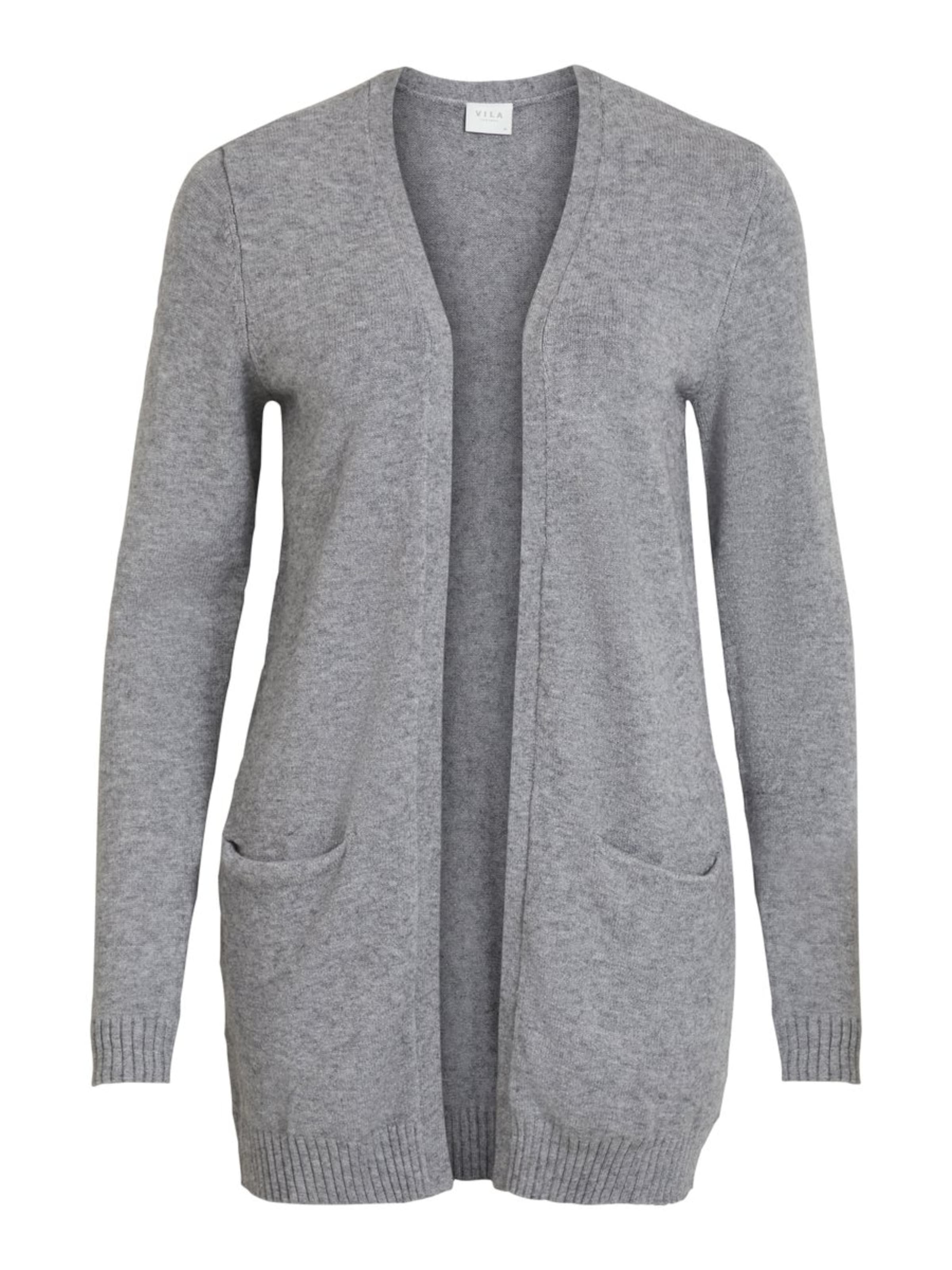 VILA Knit Cardigan 'VIRil' in Grey: front