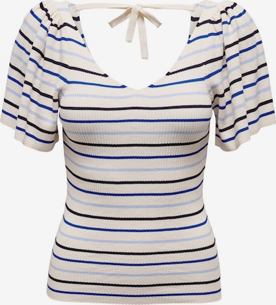 ONLY Camiseta 'Leelo' en azul ahumado / azul ultramarino / negro / blanco, Vista del producto