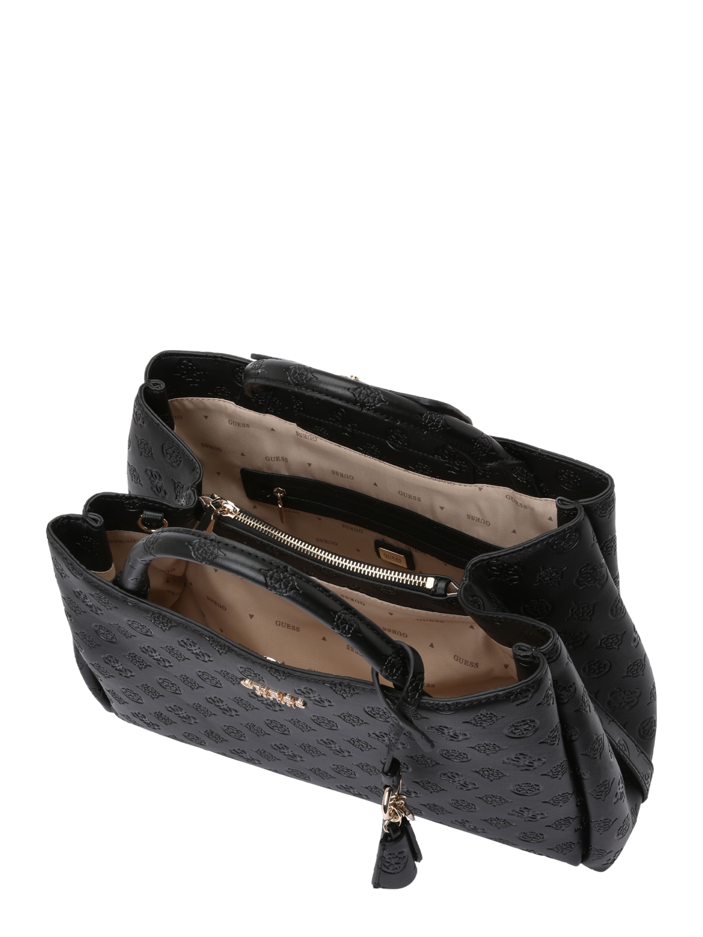 GUESS Handtasche 'PHOEBE LRG GIRLFRIEND SATCHEL' in Schwarz