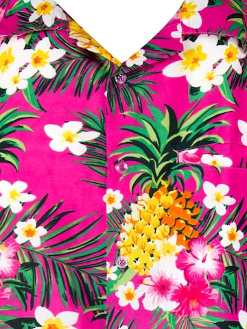 King Kameha Blouse 'Pineapple Flowers' in Pink