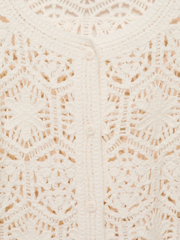 MANGO Knit cardigan 'GARDEN' in Beige