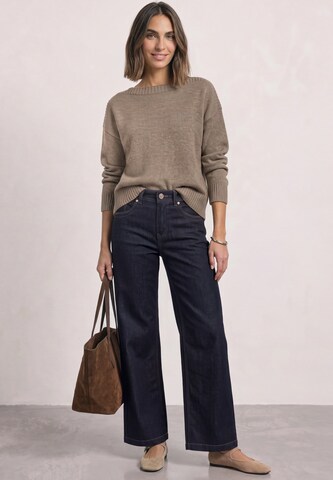STREET ONE Langarm Pullover mit Boat Neck in Beige