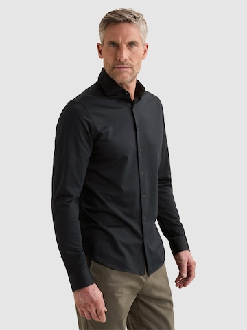 VANGUARD Regular fit Overhemd 'Elevated Knit shirt with widespread collar' in Blauw