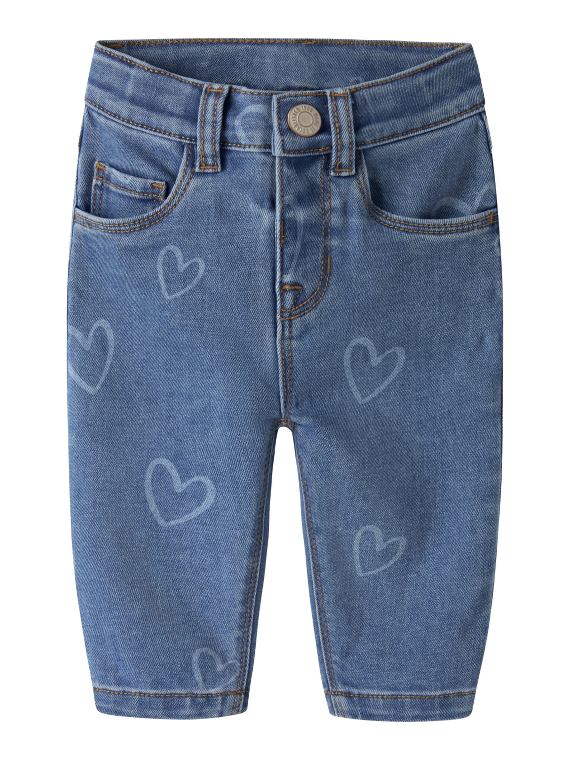 NAME IT Regular Jeans 'Name it Mädchen Babyjeans Allover-Print Mom-Fit Nbfrose' in Blue: front