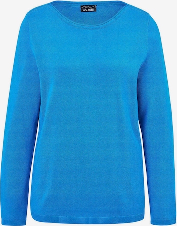 Goldner Pullover in Blau: Vorderseite