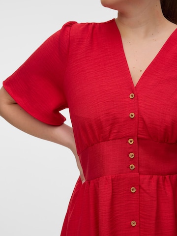 Vero Moda Curve Jurk 'VMCMelaney' in Rood