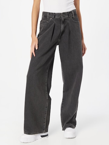 LEVI'S ® - Loosefit Calças de ganga de pregas 'Folded Pleated Baggy' em preto: frente