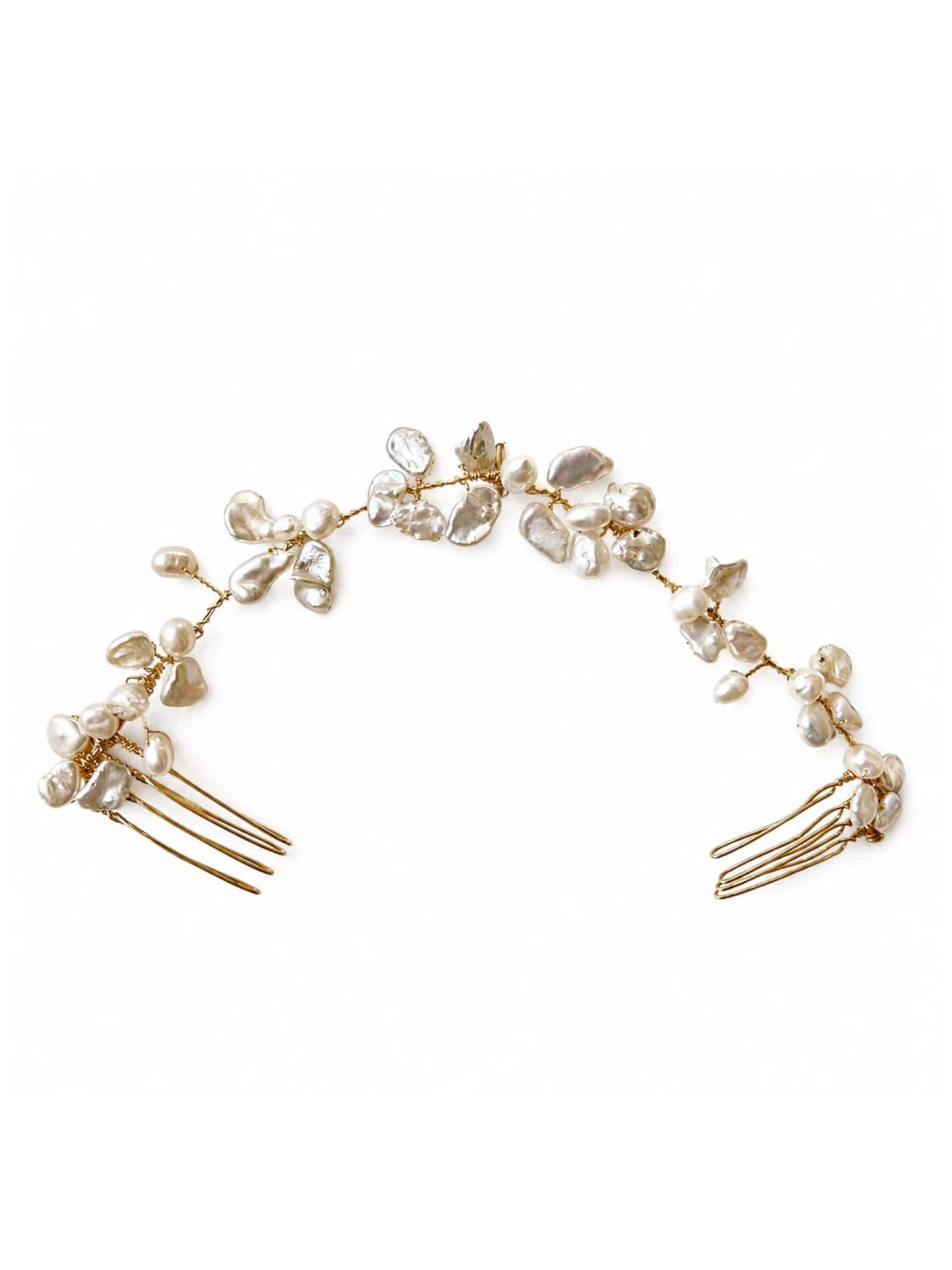 Sally Jane Bridal Haarschmuck 'Nova Hairvine Gold'‌‌‌‌‌ in Gold: Vorderseite
