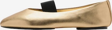 MANGO Ballet Flats with Strap 'Orio' in Gold: front