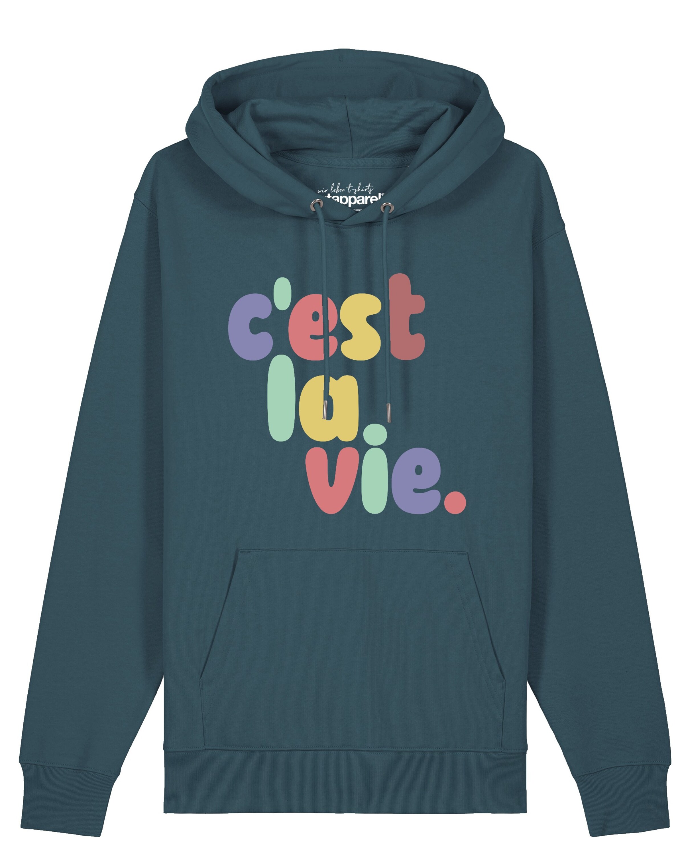 Felpa 'C'est La Vie' di Watapparel in blu: frontale