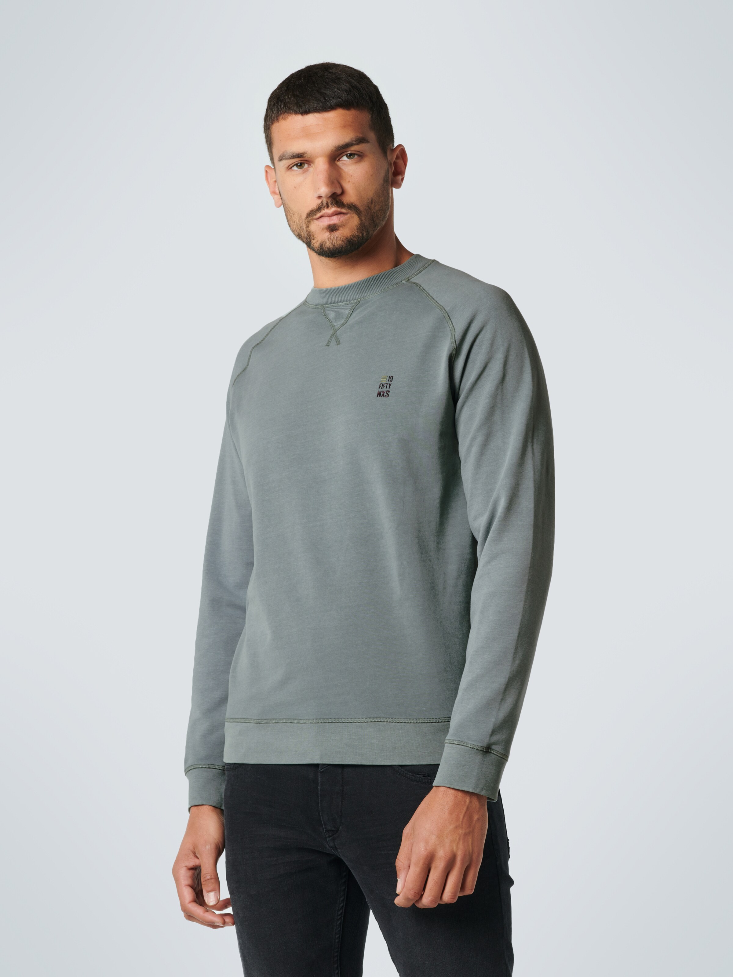 Männer Große Größen No Excess Sweatshirt in Rauchgrau - QY90010 Männer Große Größen No Excess Sweatshirt in Rauchgrau - QY90010