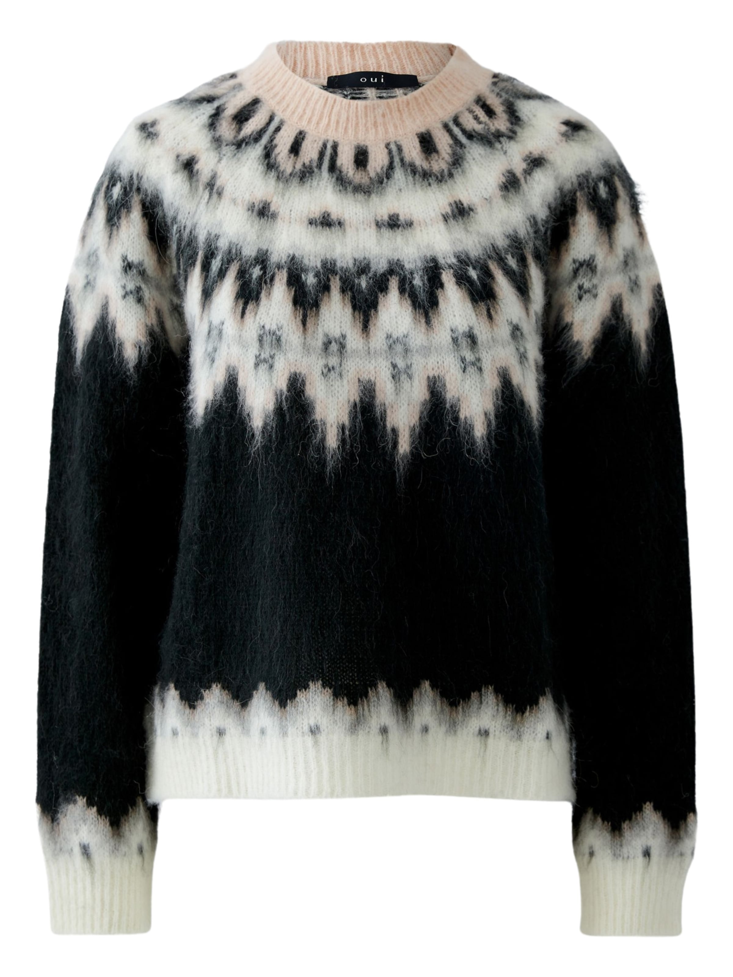 OUI Pullover in schwarzmeliert / wollweiß, Produktansicht