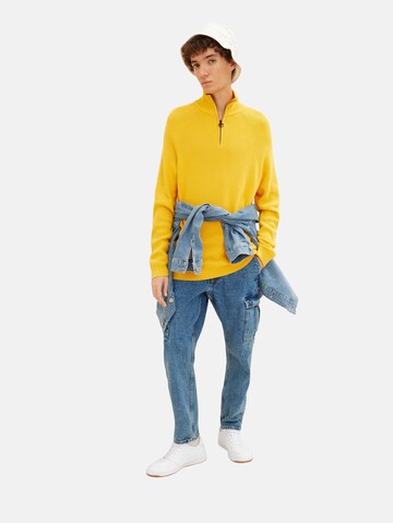 TOM TAILOR DENIM Sweater in Yellow