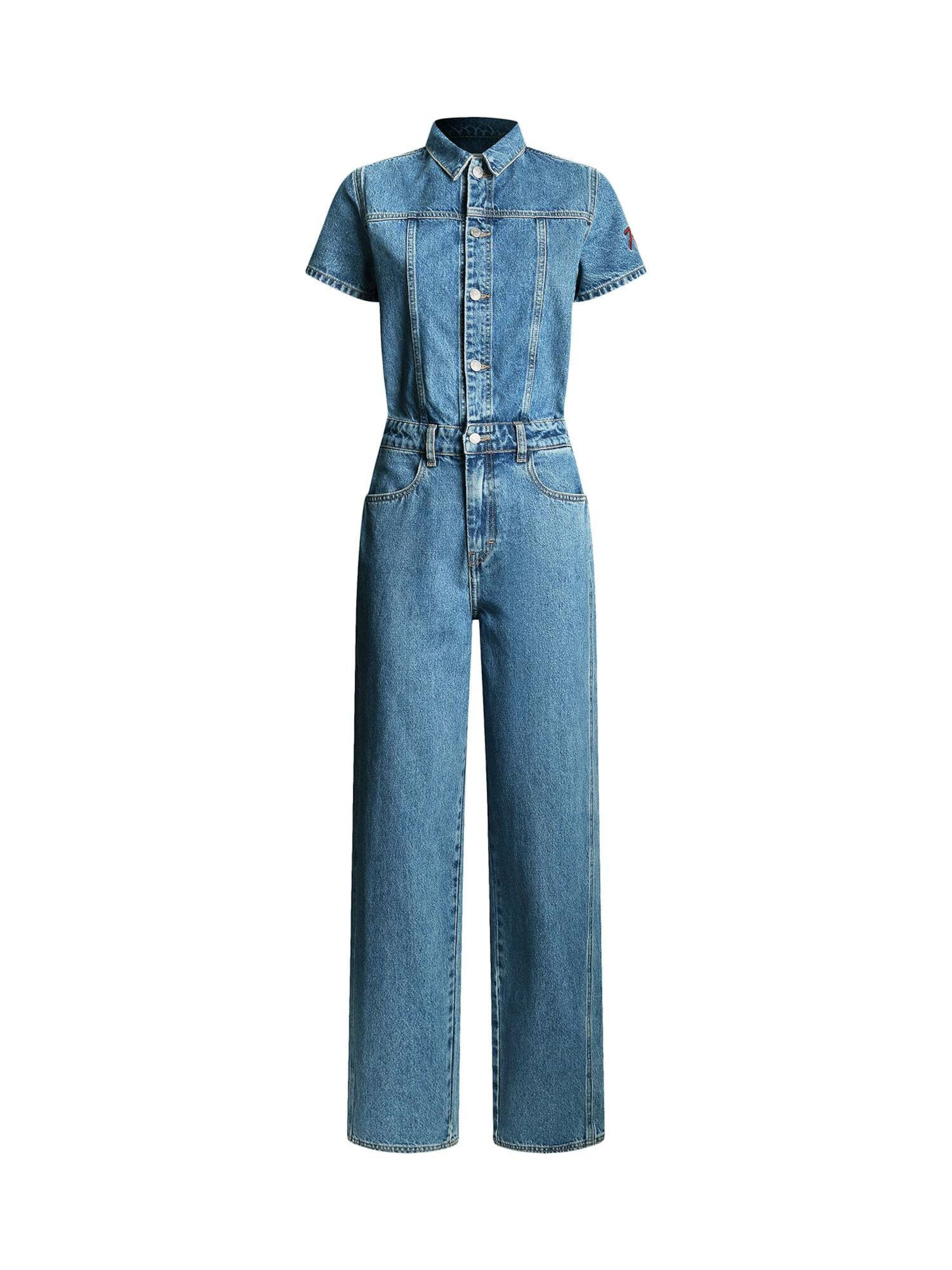 Tuta jumpsuit 'Pitlane' di Red Bull Racing x Pepe Jeans in blu: frontale