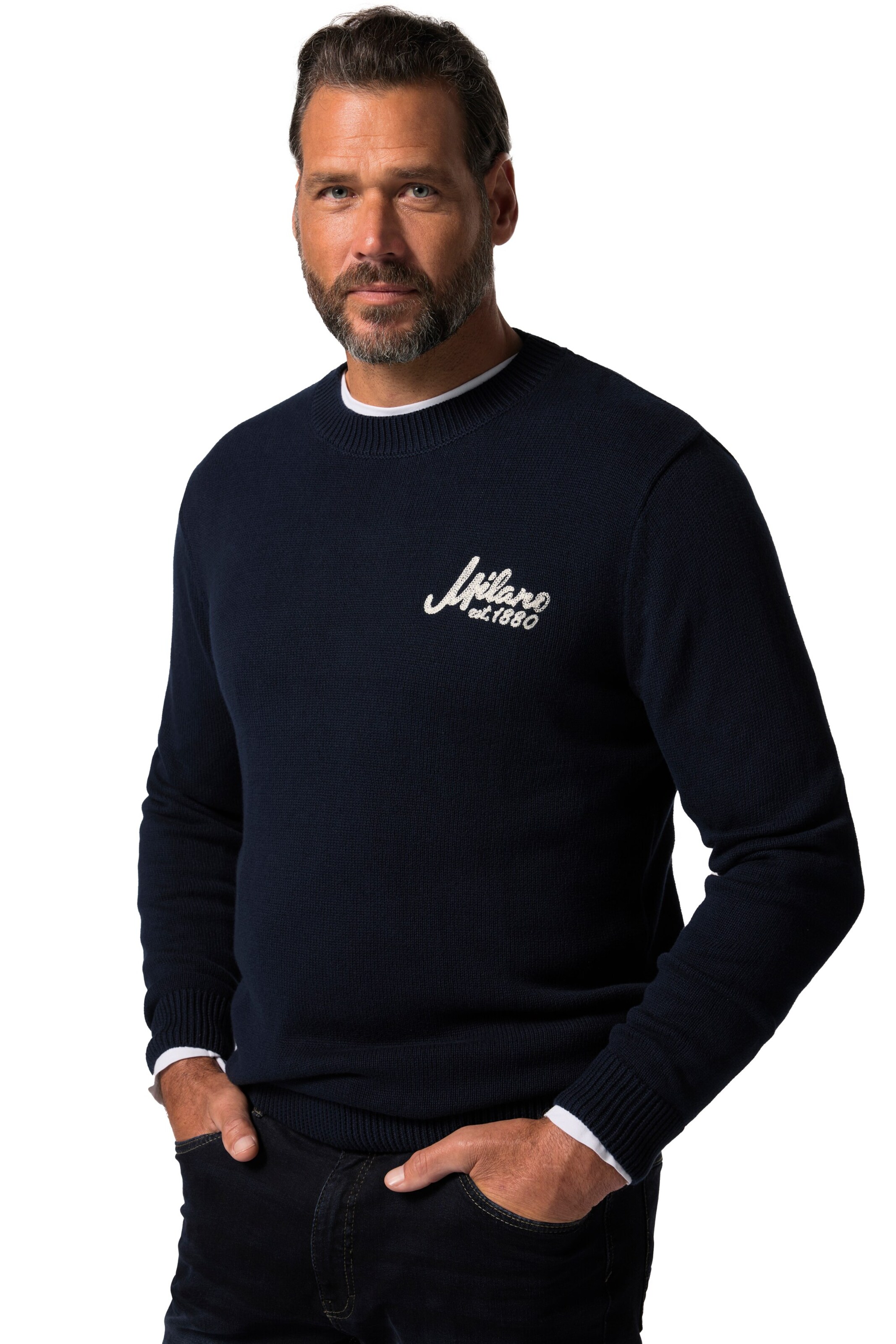 JP1880 Pullover in Blau: Vorderseite