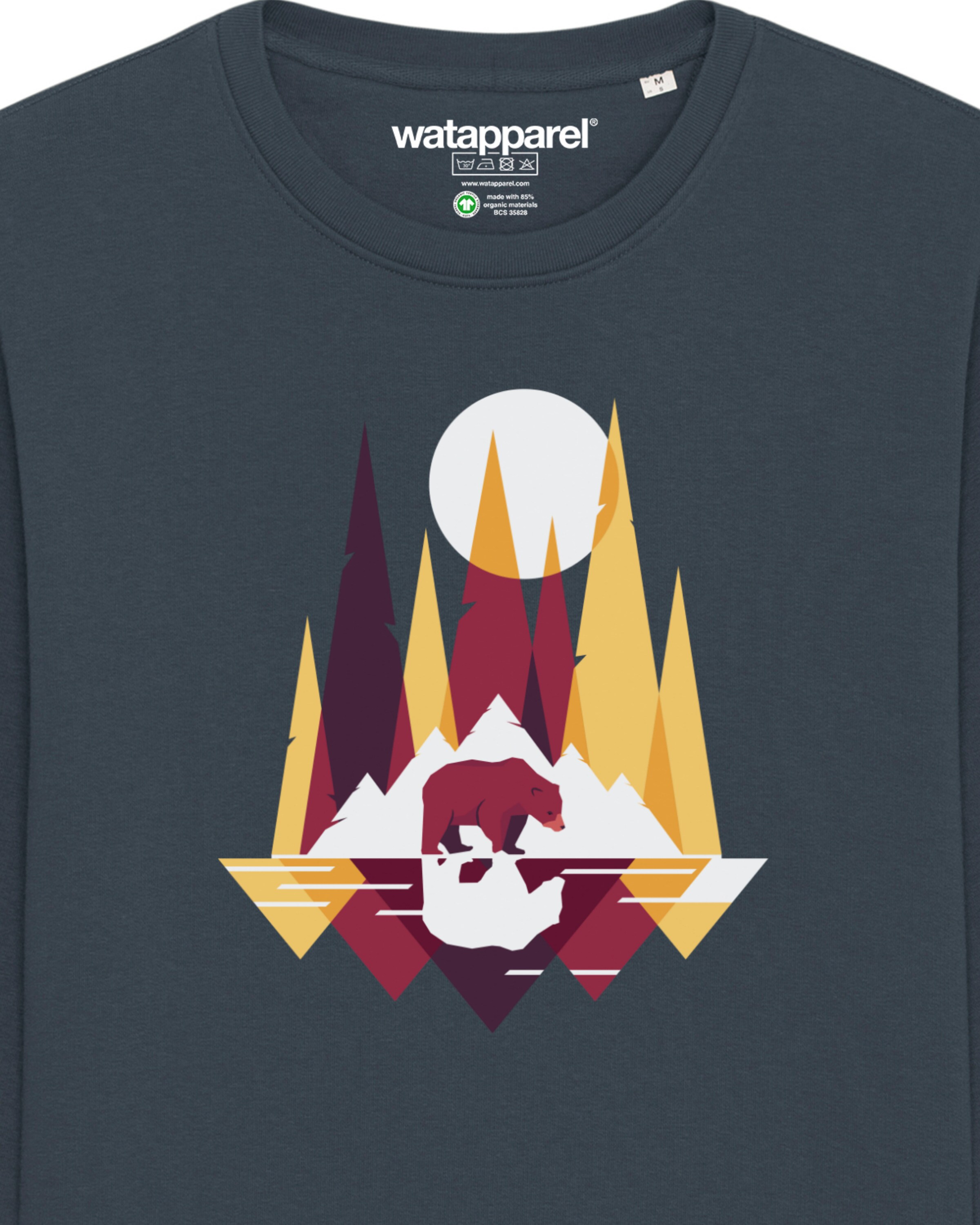 Watapparel Sweatshirt 'Von Bären und Bergen' in Grijs