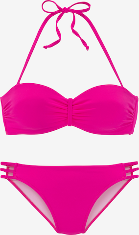 Bandeau Bikini VIVANCE en rose : devant