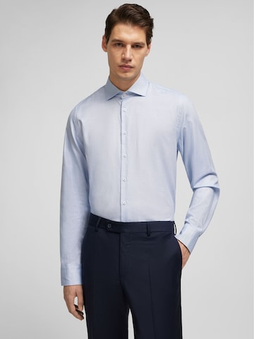 Coupe regular Chemise business HECHTER PARIS en bleu : devant