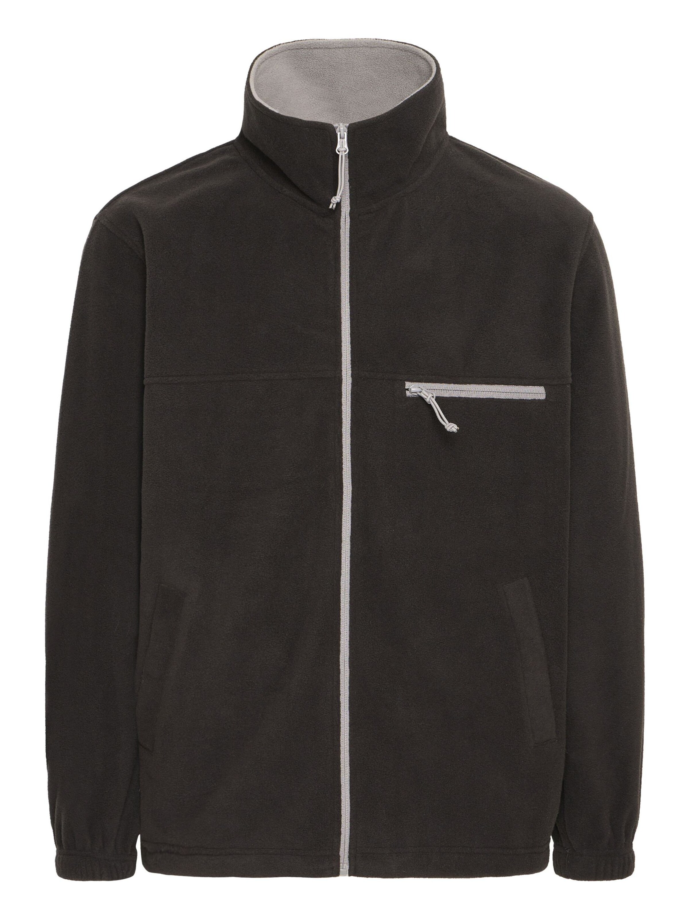 !Solid Fleece jas 'Matz' in Zwart: voorkant