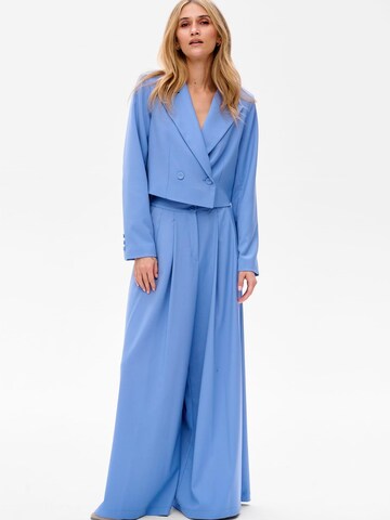 Blue Shadow Wide leg Pants in Blue: front