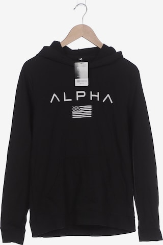 ALPHA INDUSTRIES Kapuzenpullover L in Schwarz: Vorderseite
