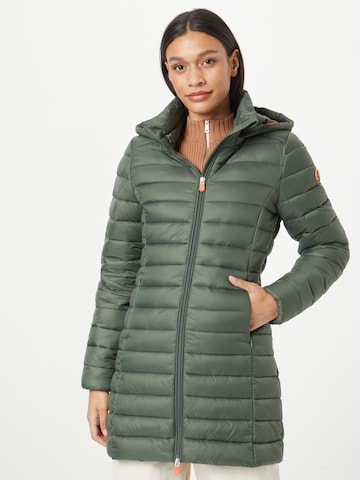 SAVE THE DUCK Between-Seasons Coat 'CAROL' in Green: front