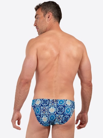 HOM Badehose ' Swim Micro Briefs Maiolica ' in Blau