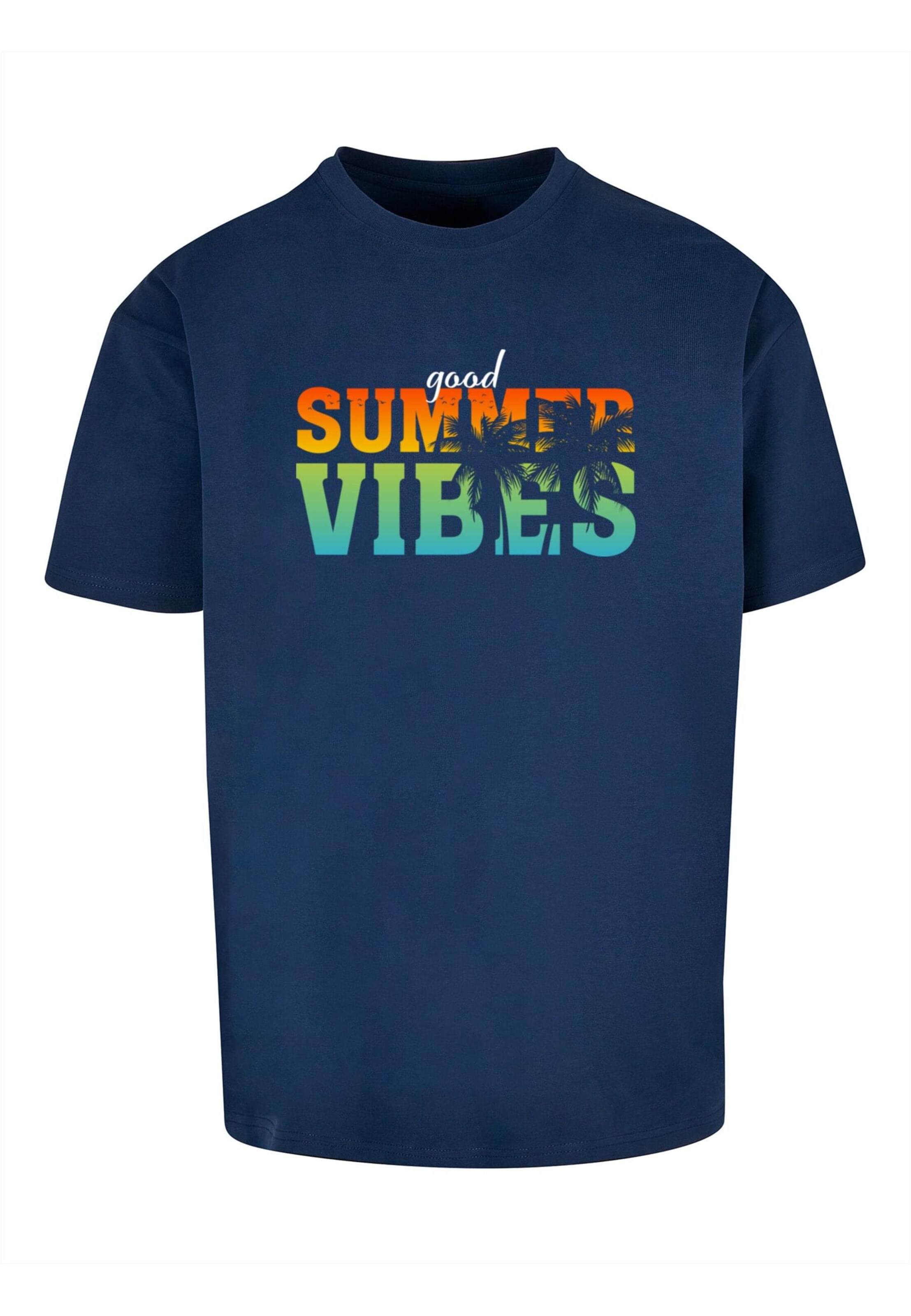 Merchcode Shirt 'Good Summer Vibes' in Blue: front