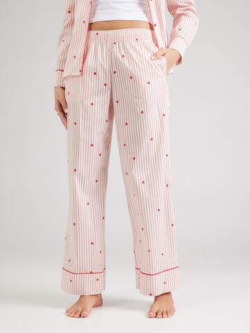 ETAM Παντελόνι πιτζάμας 'Battito' σε λευκό: μπροστά