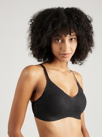 SLOGGI Bralette Bra 'ZERO Lacy H' in Black: front