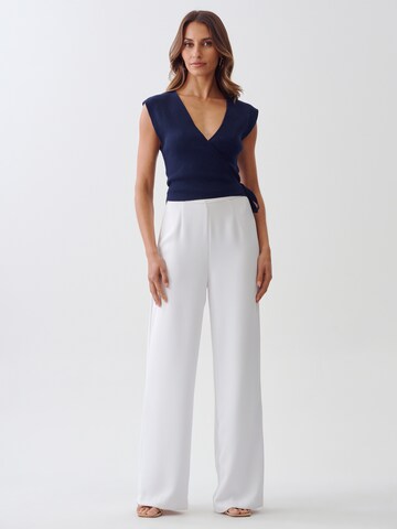 Top 'FAE WRAP' di Tussah in blu