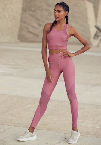 Skinny Pantalon de sport LASCANA ACTIVE en rose : devant