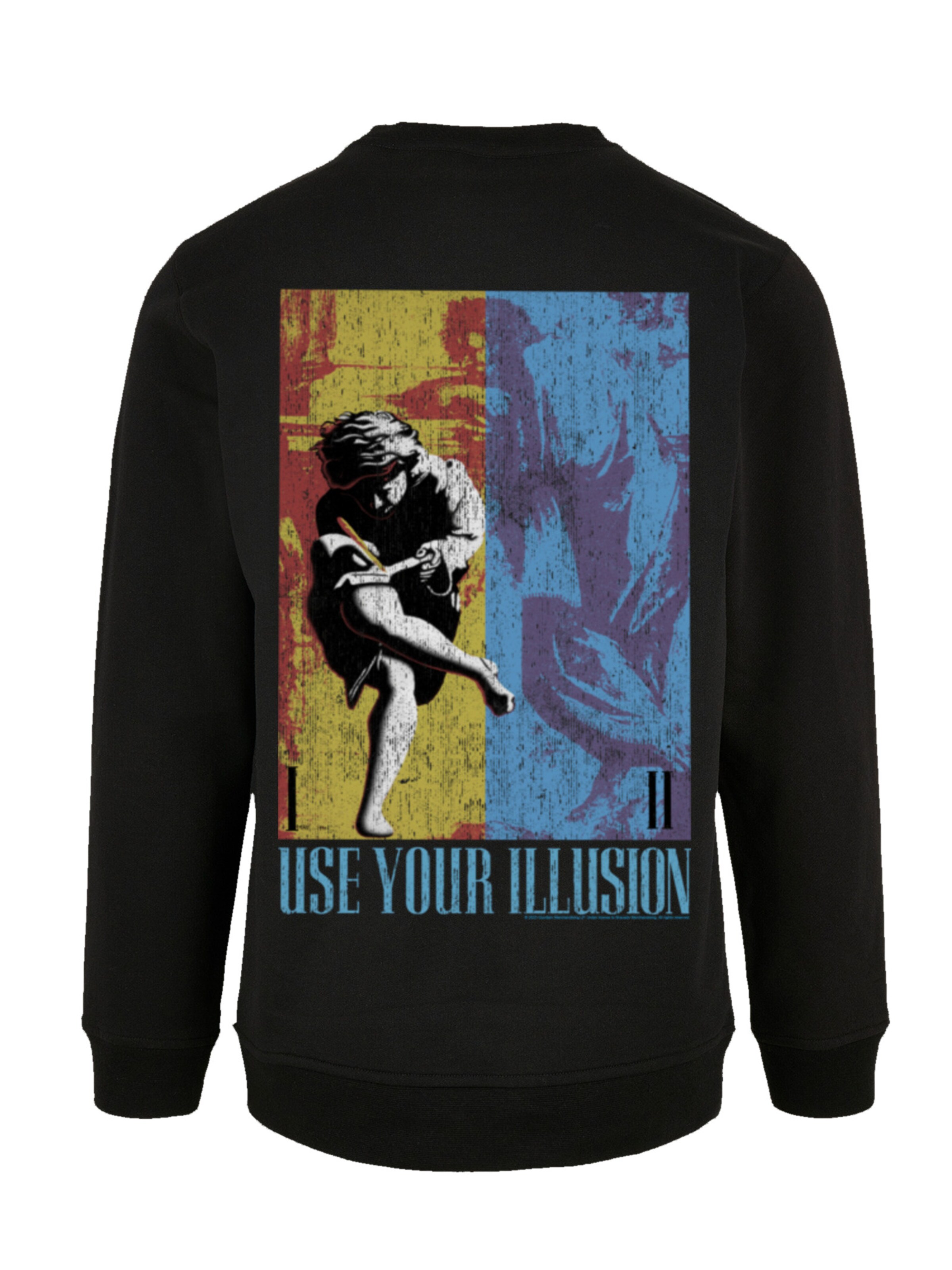 F4NT4STIC Sweatshirt 'Guns 'n' Roses Music Double Illusion' in Zwart