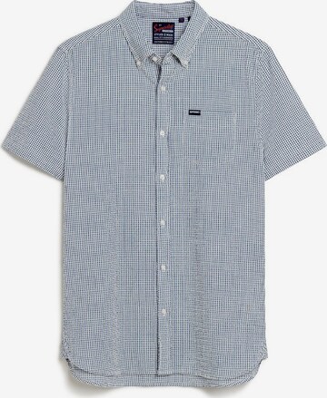 Superdry Button Up Shirt 'Seersucker' in Blue: front