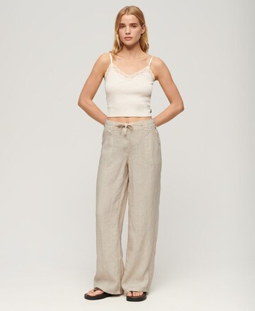 Superdry Wide leg Broek in Beige