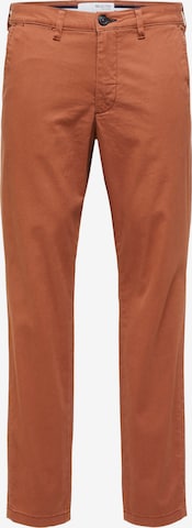 SELECTED HOMME Chino Pants 'Miles' in Brown: front