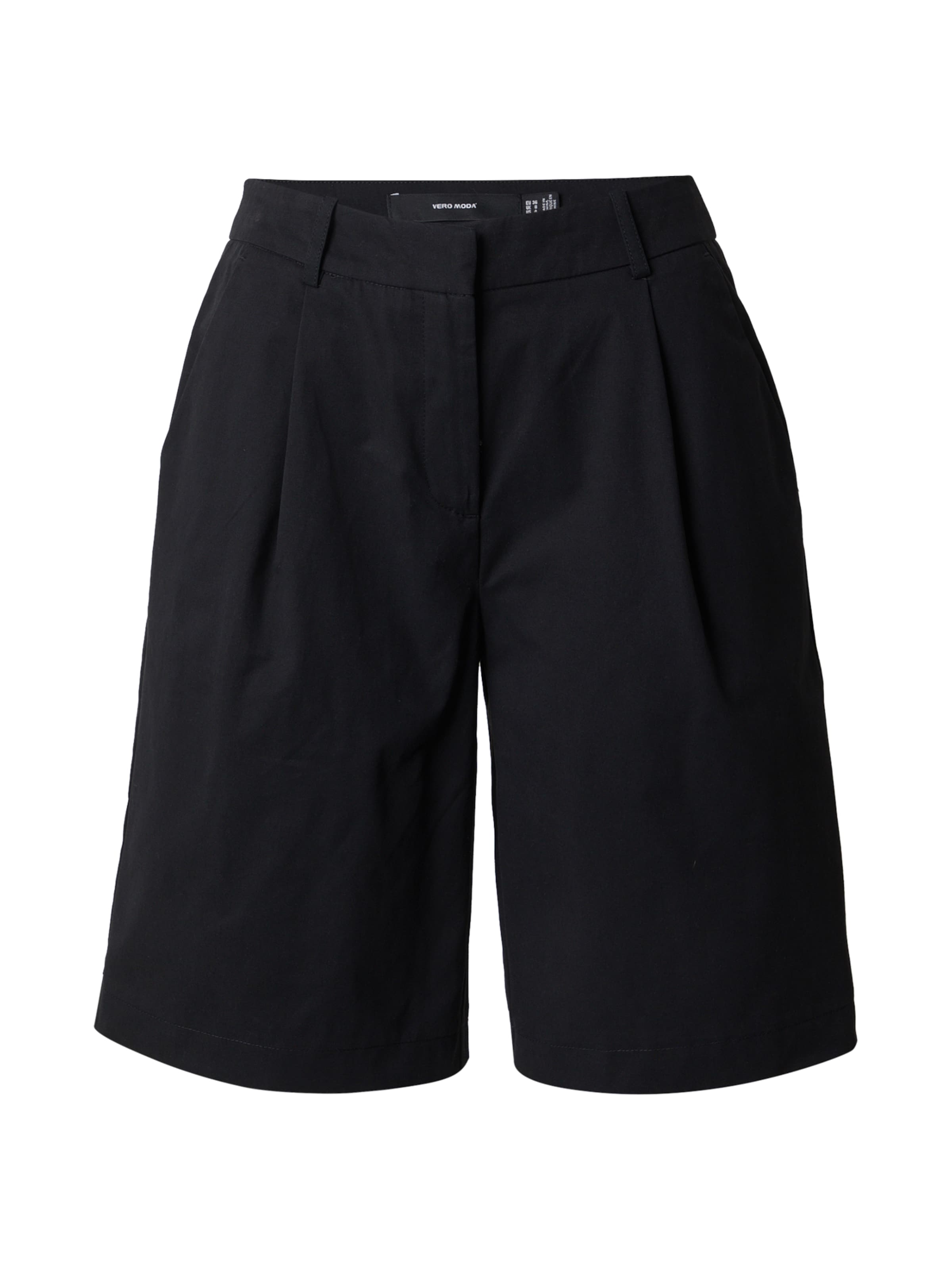 VERO MODA Loose fit Pleat-Front Pants in Black: front